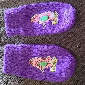 Vintage Barney Purple Gloves, toddler
